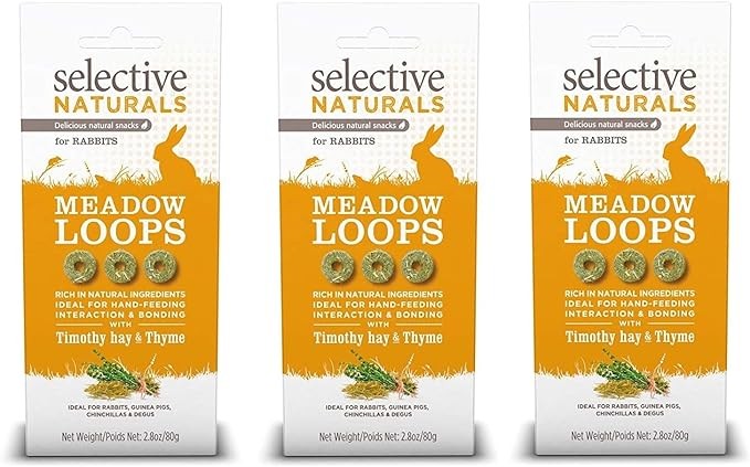 Petfoods 3 Pack of Selective Naturals Meadow Loops, 2.8 Ounces each, with Timothy Hay and Thyme