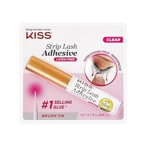 KISS Strip Lash Adhesive, Lash Glue, 24hr Strip Eyelash Adhesive, Clear, Includes Lash Adhesive, Long Lasting Wear, Can Be Used with Strip Lashes and Lash Clusters